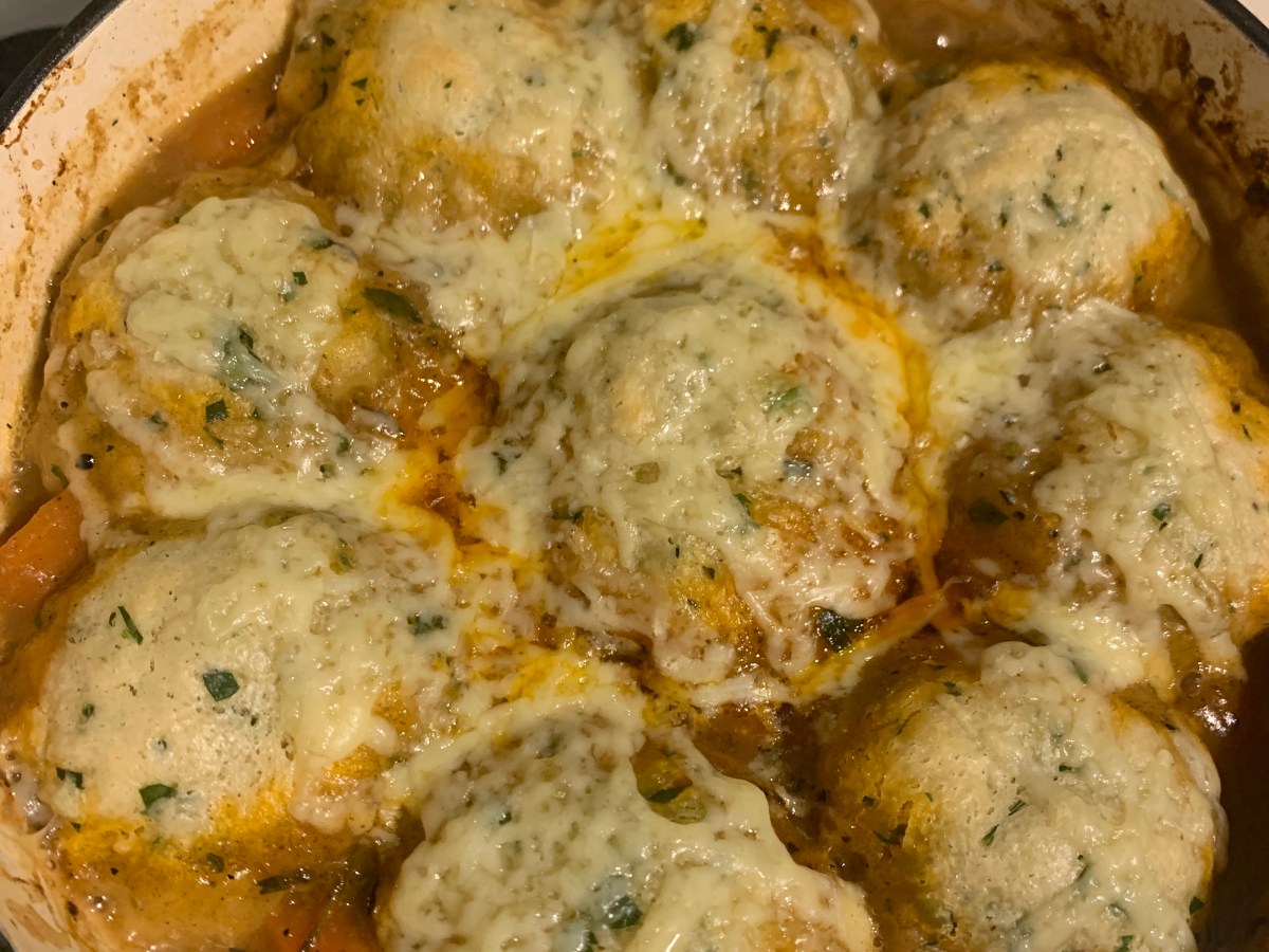 Hearty Stew and dumplings.